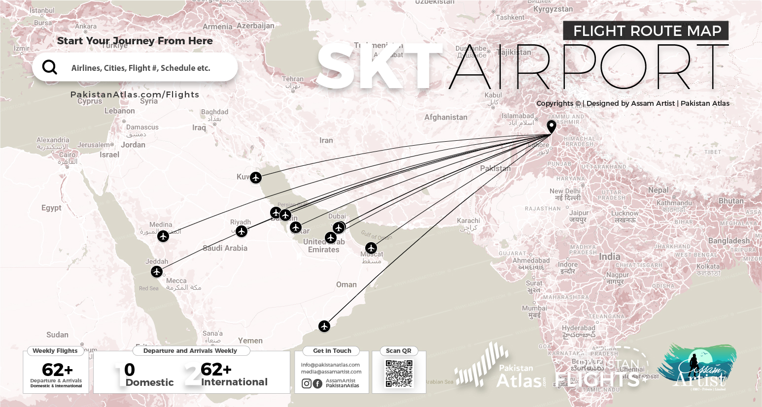 Silakot Airport Flight Route map