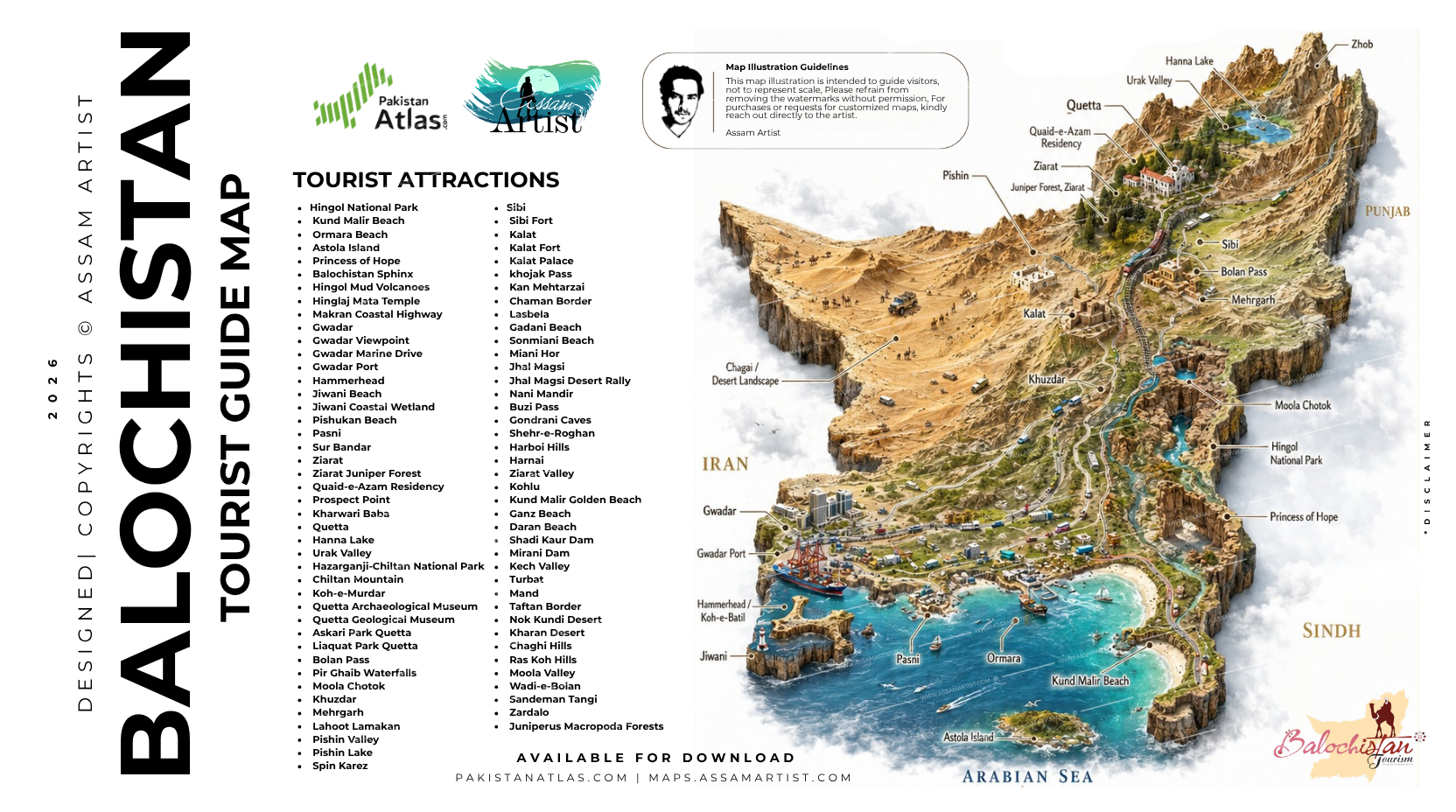 Balochistan tourist map