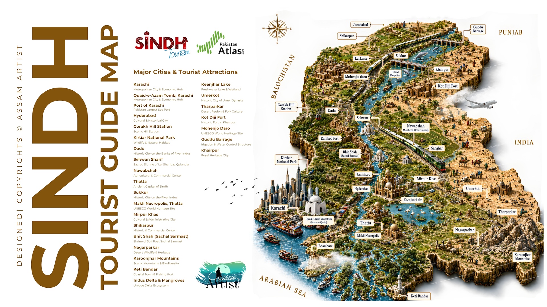 Sindh Tourist Map