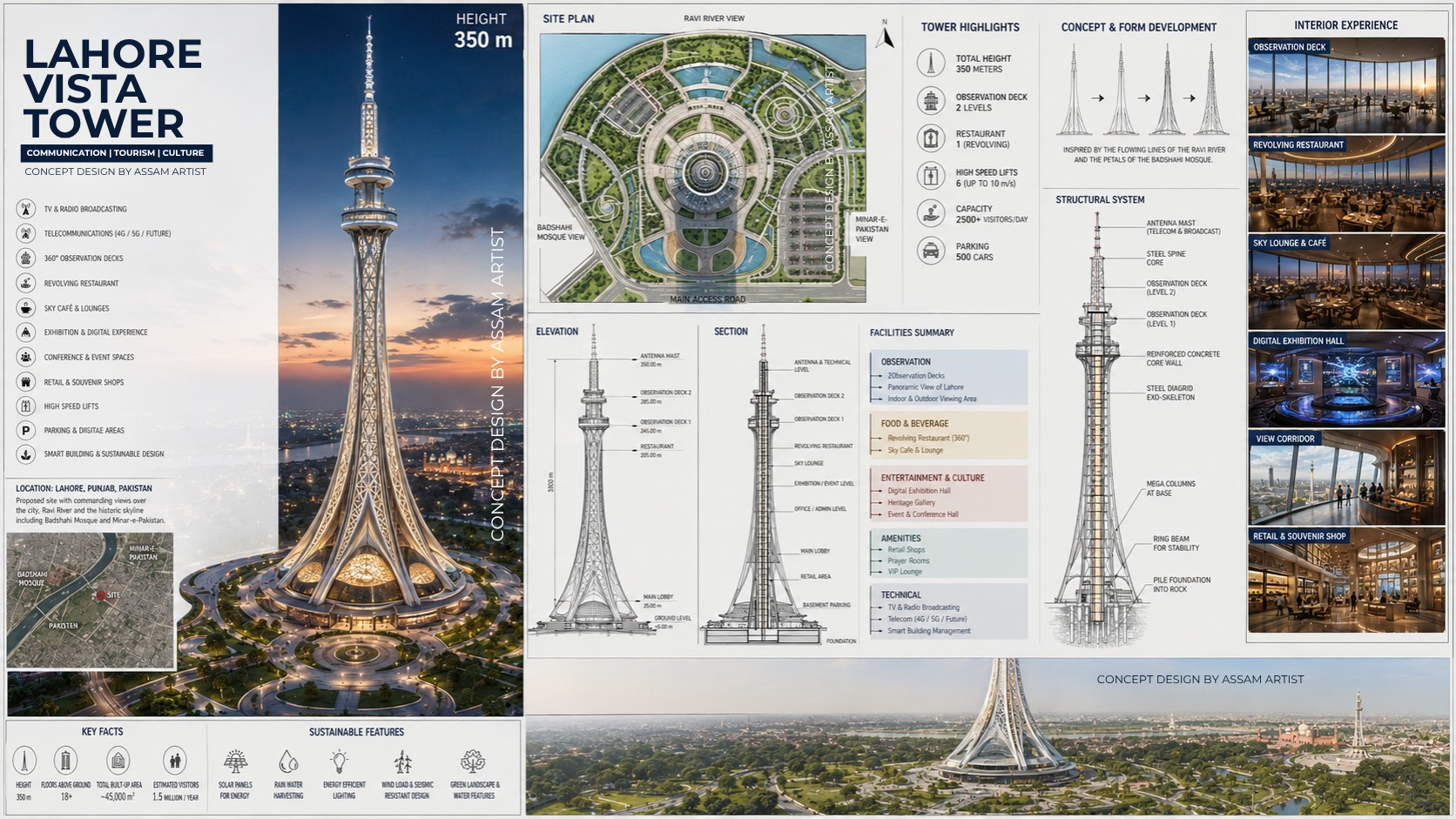 LAHORE VISTA TOWER FIRST TV TOWER IN PAKISTAN
