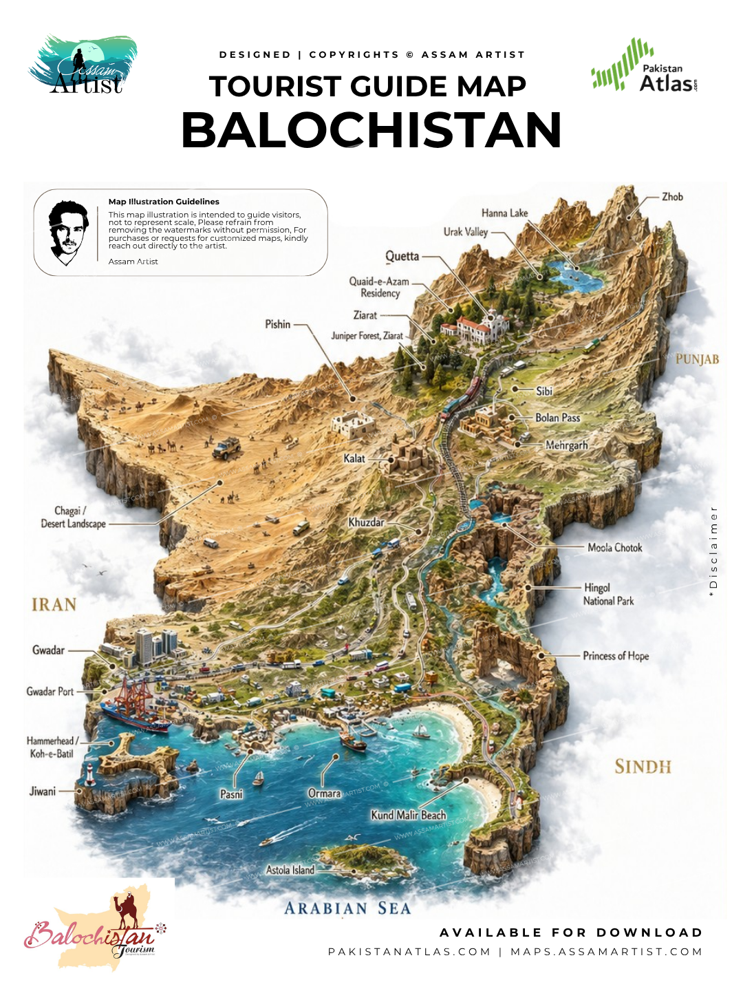 Balochistan tourist map