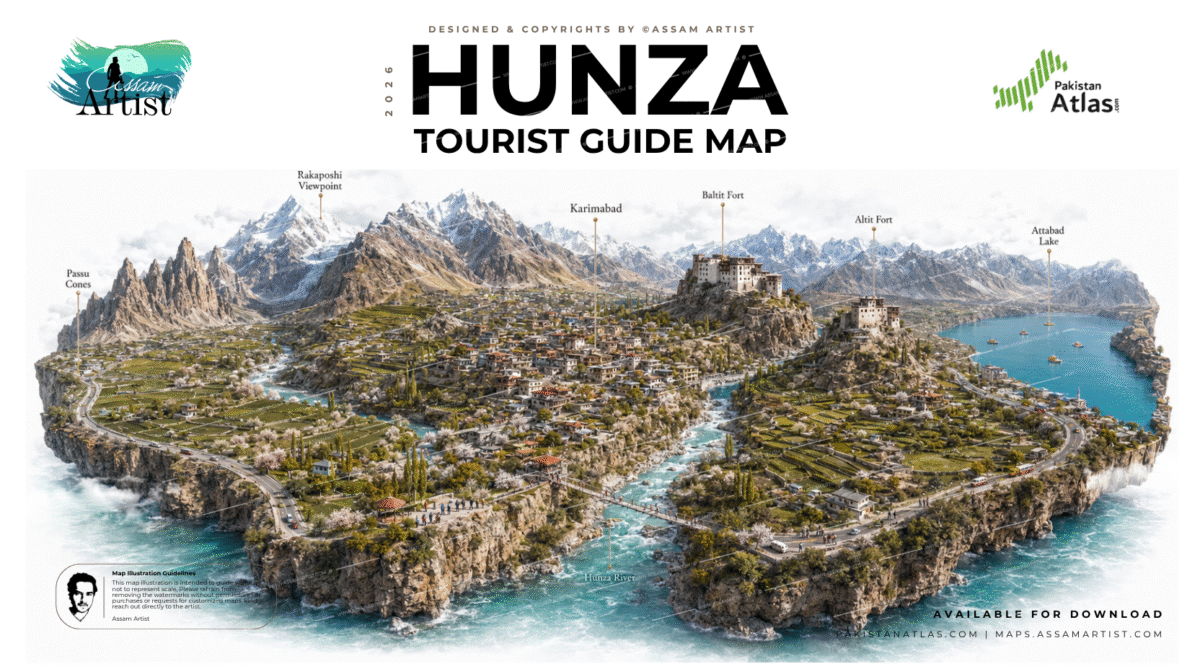 Hunza Map Hunza valley tourist map | Pakistan Atlas